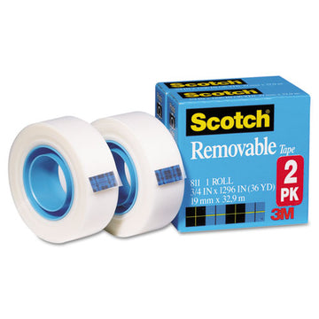 Scotch® Removable Tape, 1" Core, 0.75" X 36 Yds, Transparent, 2-pack freeshipping - TVN Wholesale